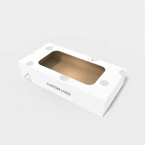 Reference view of hinged-lid boxes with windows, style E60581.