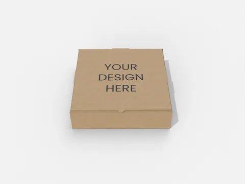 Reference view of hinged-lid pizza boxes, style E60600.
