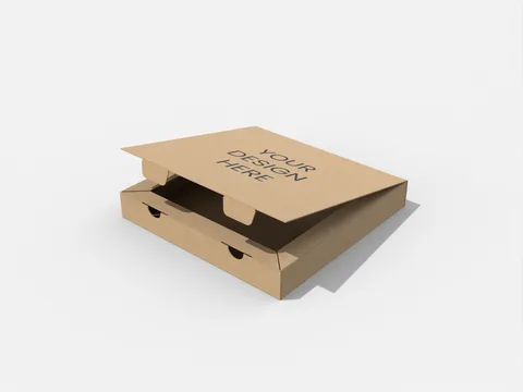 Reference view of hinged-lid pizza boxes, style E60602.