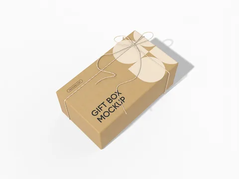 Reference view of kraft gift boxes with string closures, style E60630.