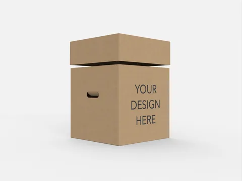 Reference view of square lid-and-base boxes with hand holes, style E60638.