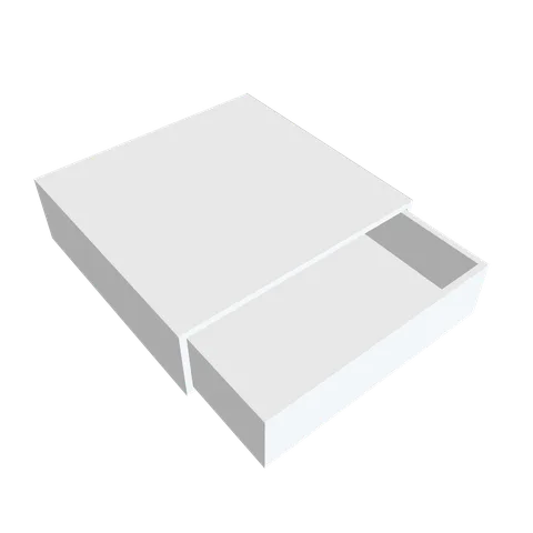 Reference view of square rigid drawer boxes, style E60723.