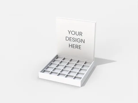 Reference view of rigid chocolate gift boxes with dividers, style E60739.