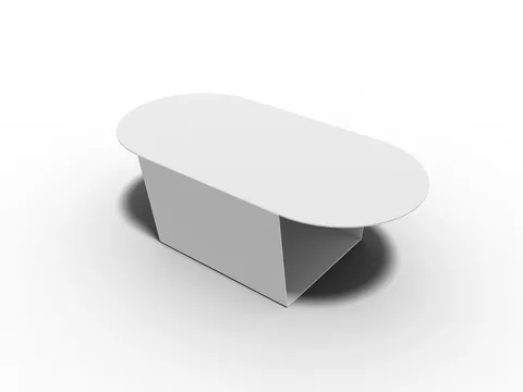Reference view of trapezoidal packaging sleeves with rounded corners, style E60784.