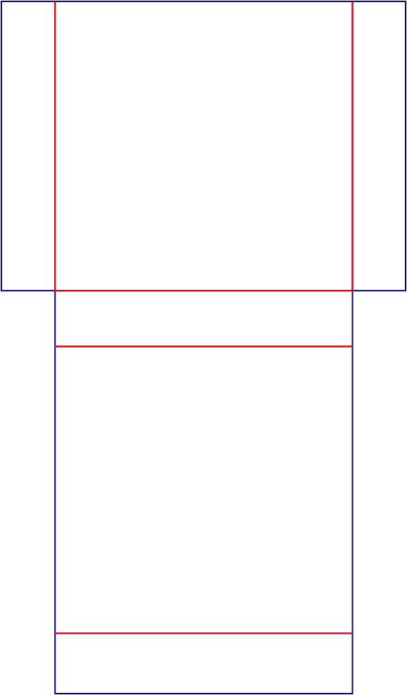 Flat dieline template for jewelry drawer boxes, style E60792.