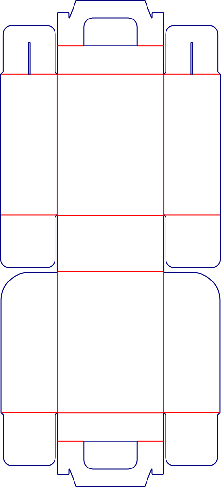 Flat dieline template for gable boxes, style E60846.
