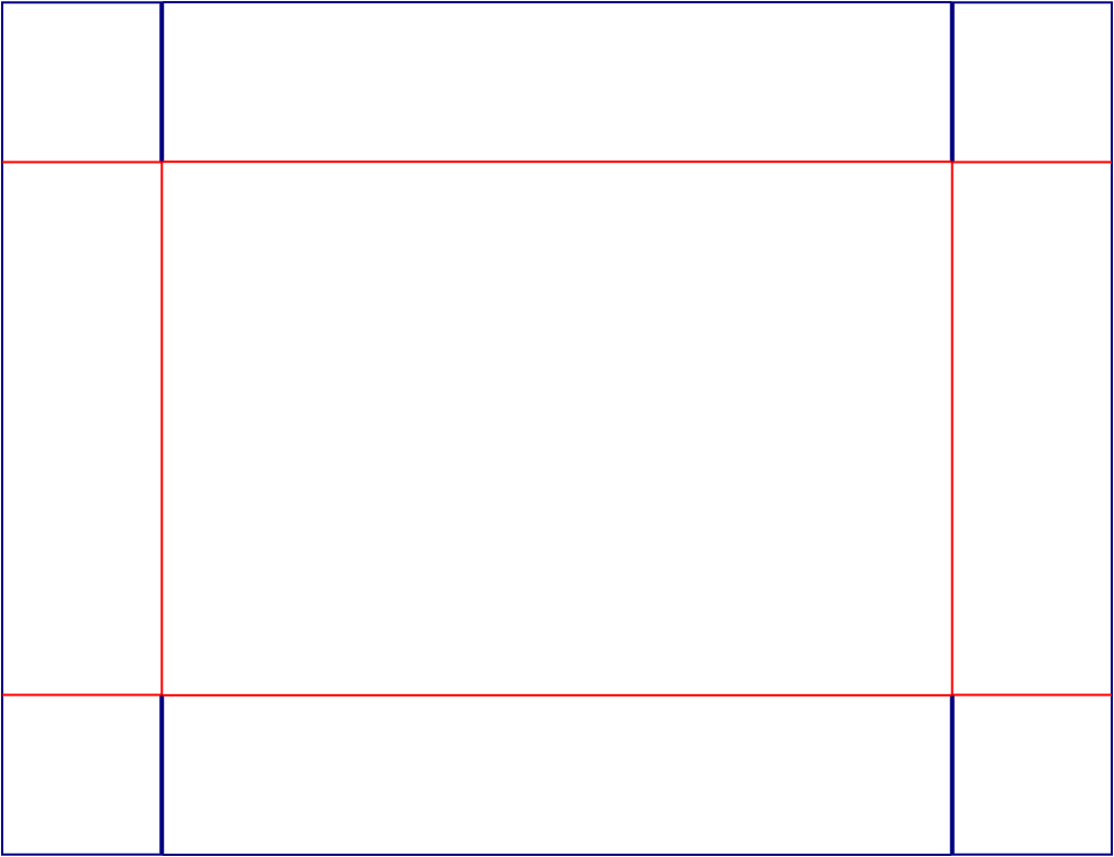 Flat dieline template for packaging trays, style E60876.