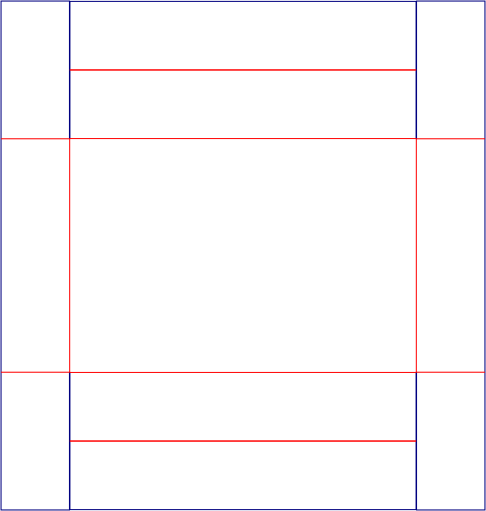 Flat dieline template for packaging trays, style E60877.