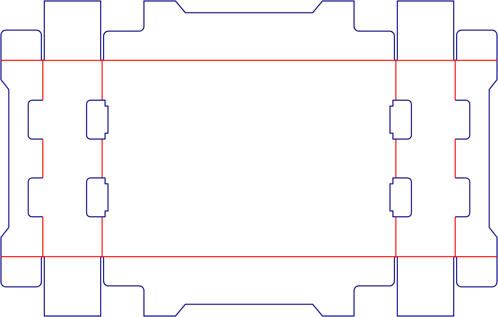 Flat dieline template for packaging trays, style E60879.