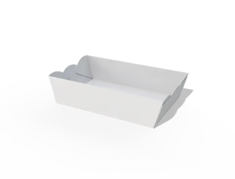 Reference view of trapezoidal packaging trays, style E60887.
