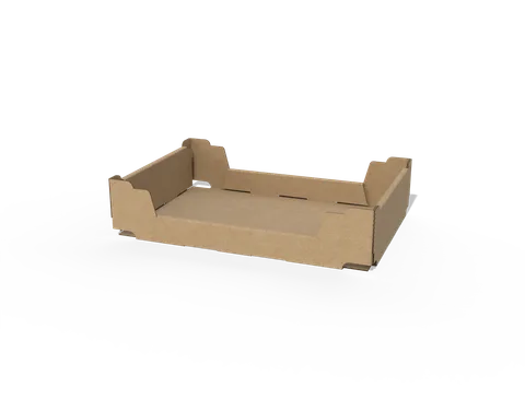 Reference view of packaging trays with auto-lock bases, style E60915.