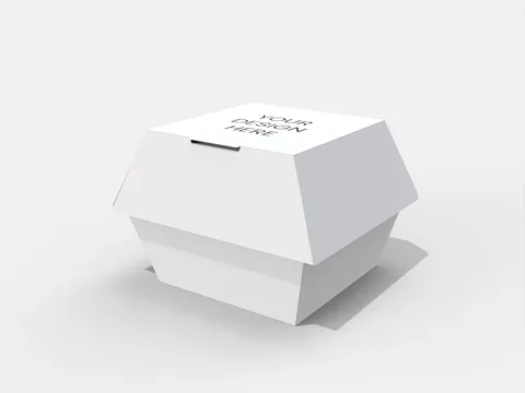 Reference view of square burger boxes, style E60931.