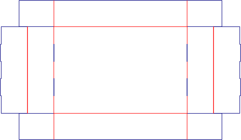 Flat dieline template for packaging trays with auto-lock bases, style E60935.