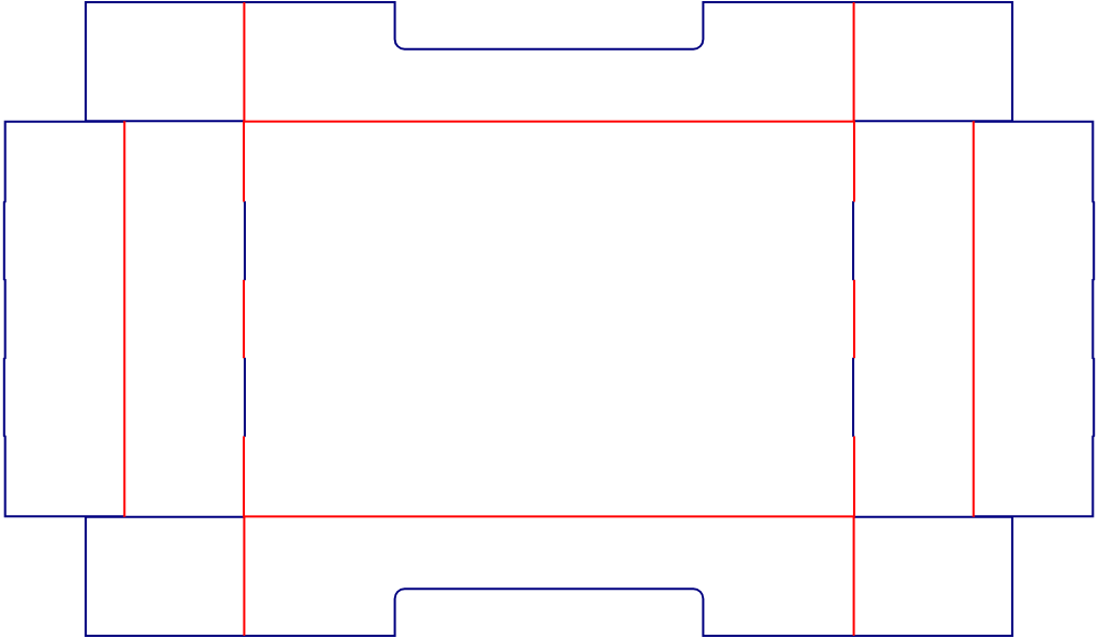 Flat dieline template for packaging trays with auto-lock bases, style E60936.