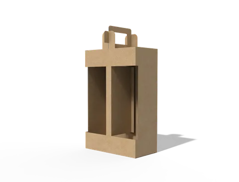 Reference view of two-compartment handle carriers, style E60948.