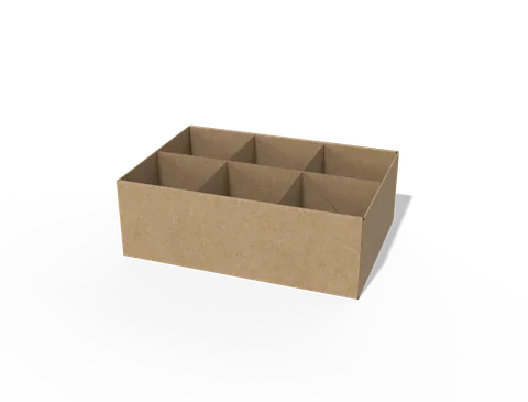 Reference view of six-compartment display trays, style E60952.