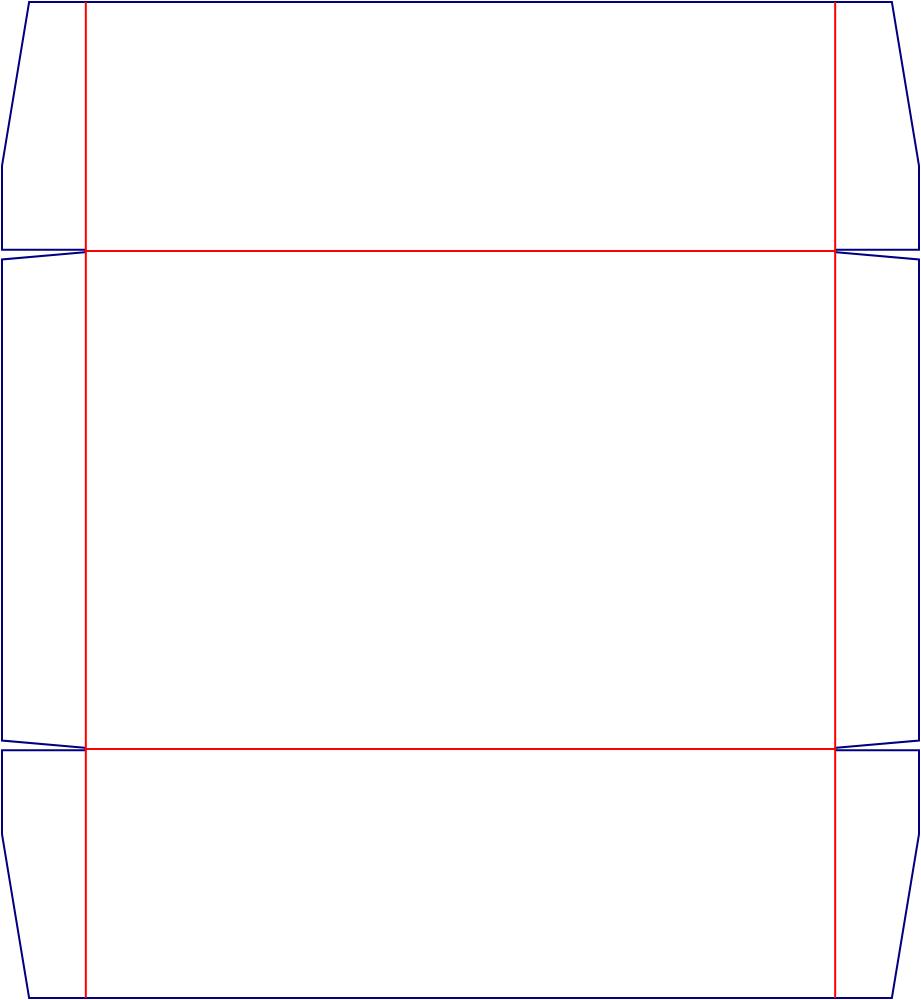 Flat dieline template for retail displays, style E60994.