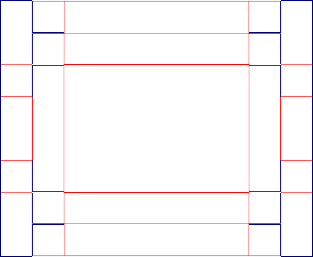 Flat dieline template for retail displays, style E61007.