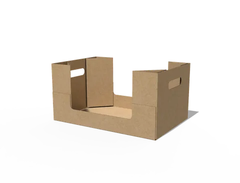 Reference view of display trays with hand holes, style E61035.