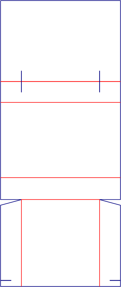 Flat dieline template for retail displays, style E61041.