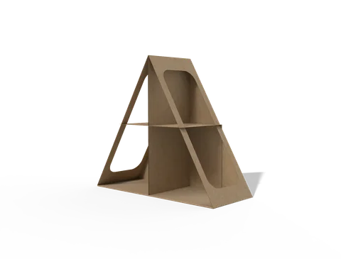 Reference view of triangular display stands, style E61050.