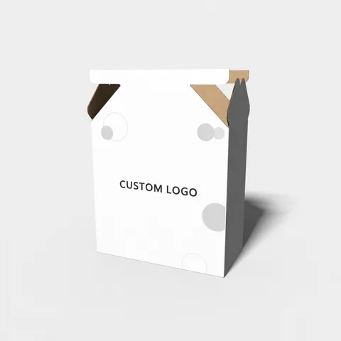 Reference view of folding cartons with angled top flaps, style E61062.