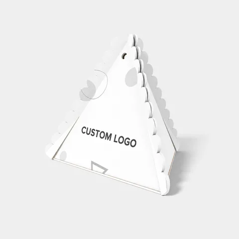 Reference view of triangular pyramid boxes with scalloped edges, style E61089.