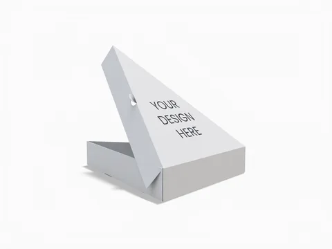 Reference view of triangular pizza boxes, style E61116.