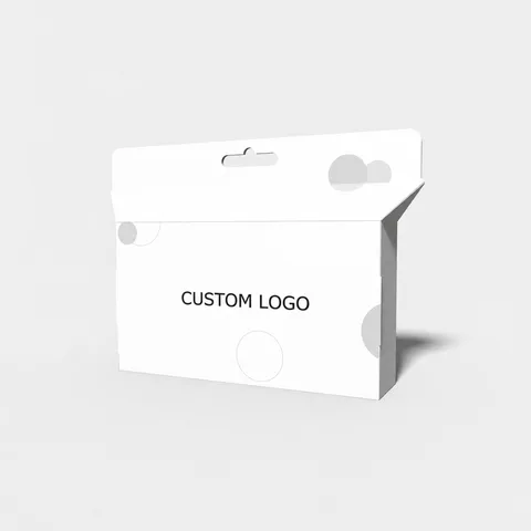 Reference view of hanging cartons with angled side panels, style E61130.