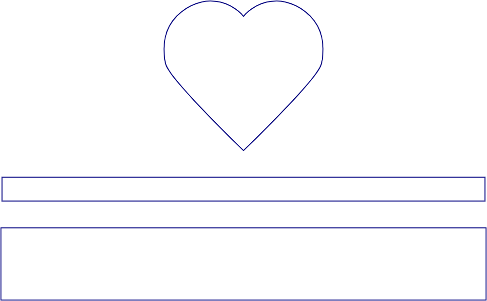 Flat dieline template for heart-shaped boxes, style E61197.