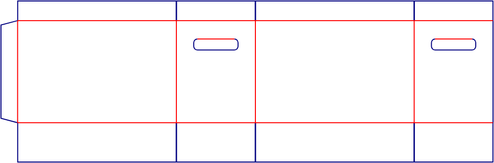 Flat dieline template for fruit shipping cartons, style E61204.