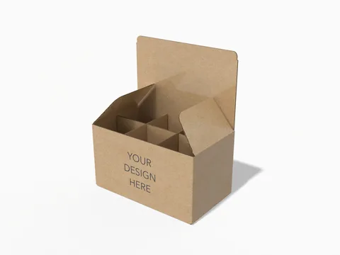 Reference view of 6-bottle boxes with handles, style E61230.