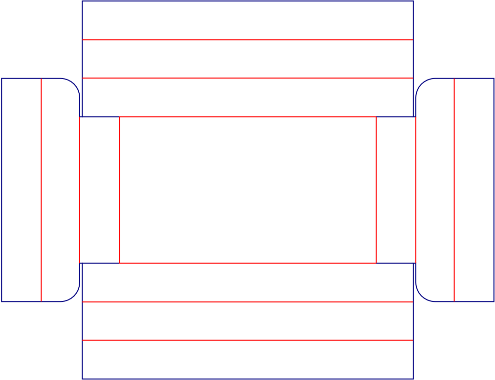 Flat dieline template for packaging inserts, style E61260.