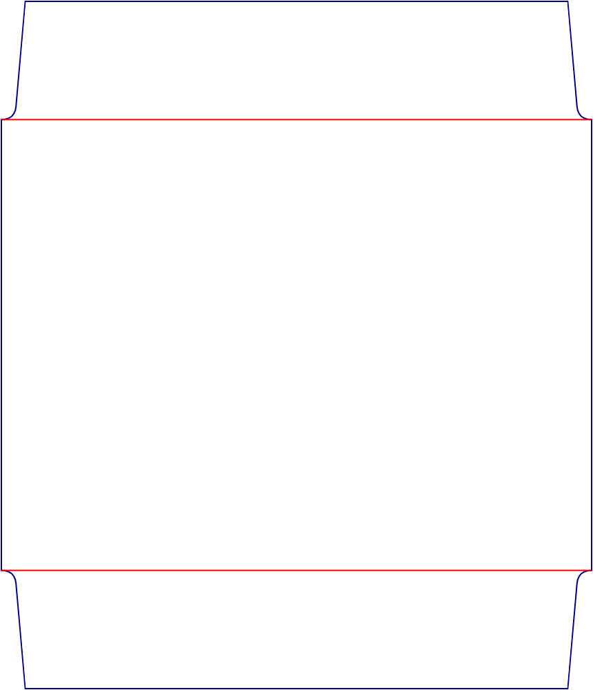 Flat dieline template for folded platform inserts, style E61266.