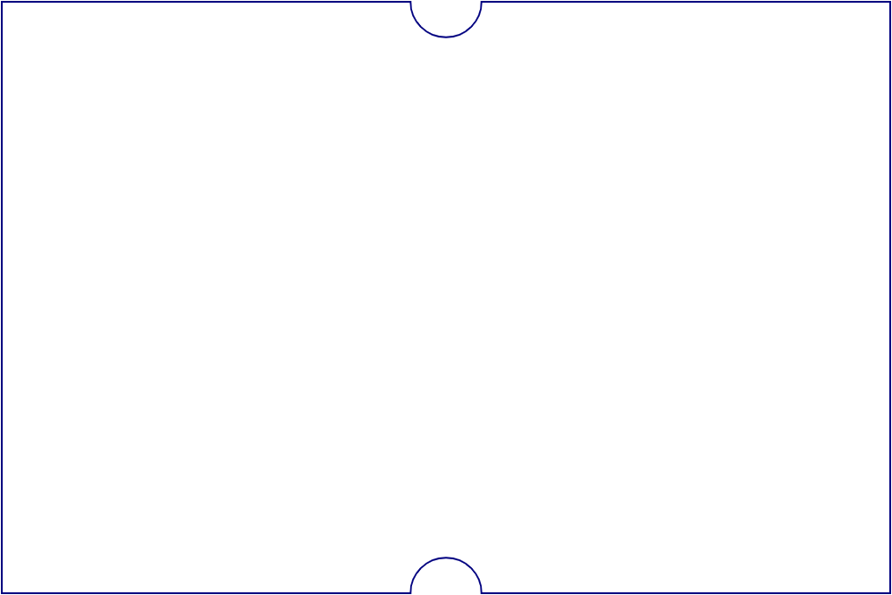 Flat artwork template for notched insert cards, style E61271.