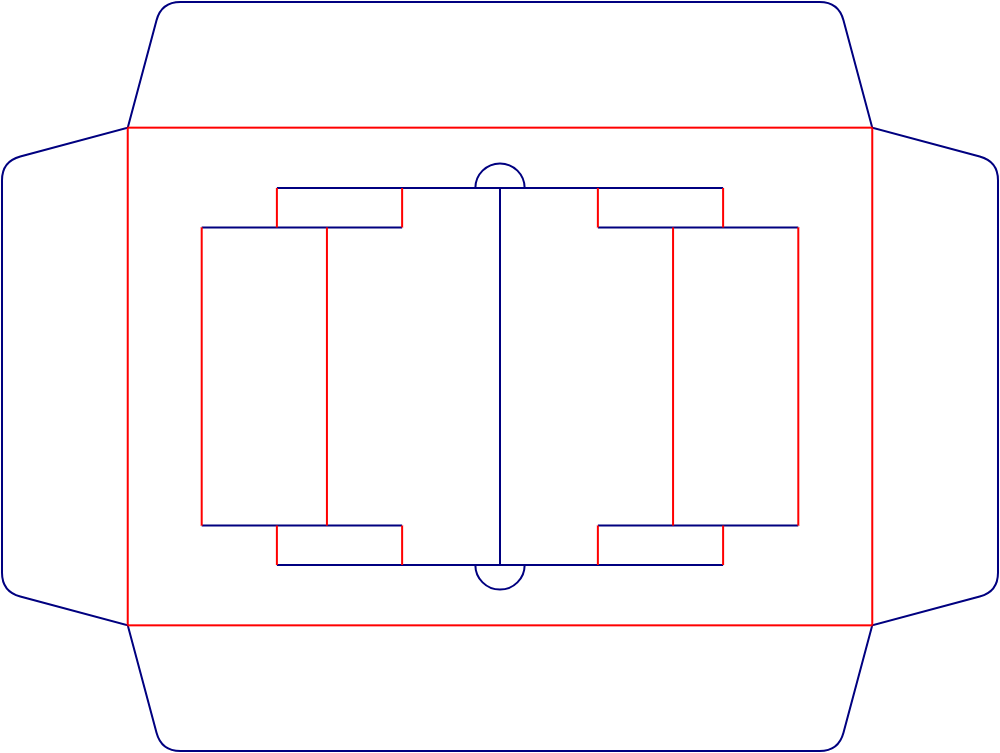 Flat dieline template for folded retaining inserts, style E61276.