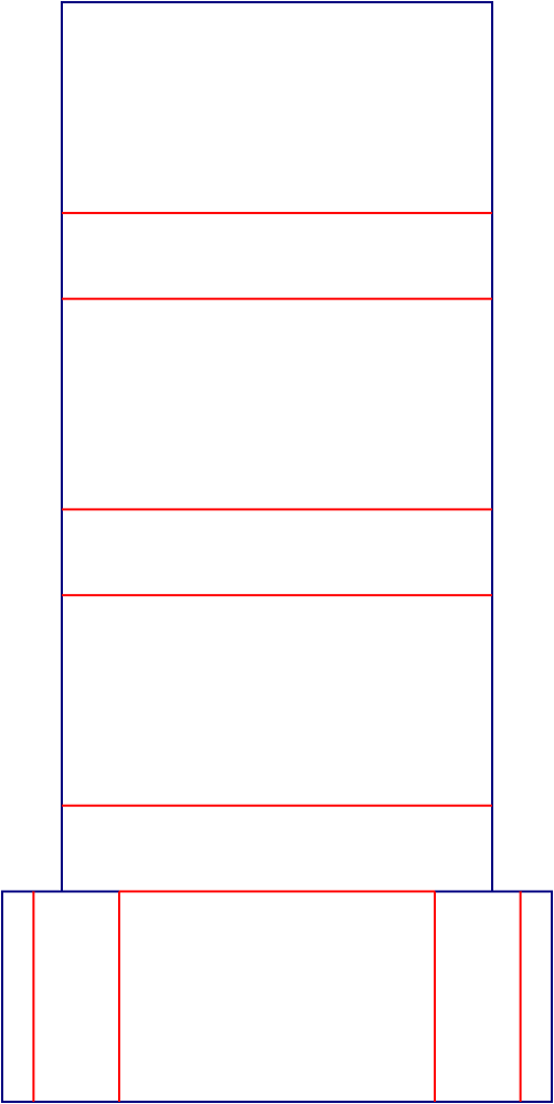 Flat dieline template for packaging inserts, style E61284.