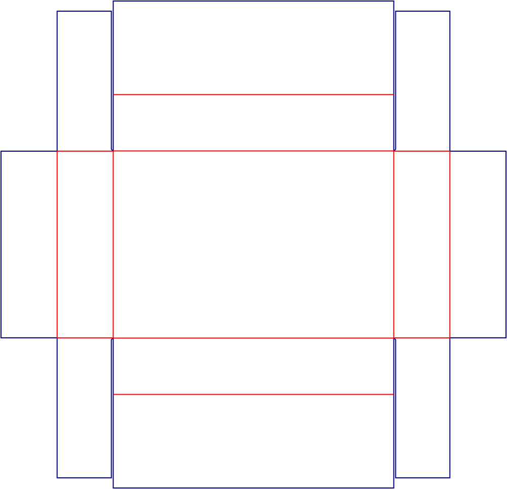 Flat dieline template for packaging inserts, style E61285.
