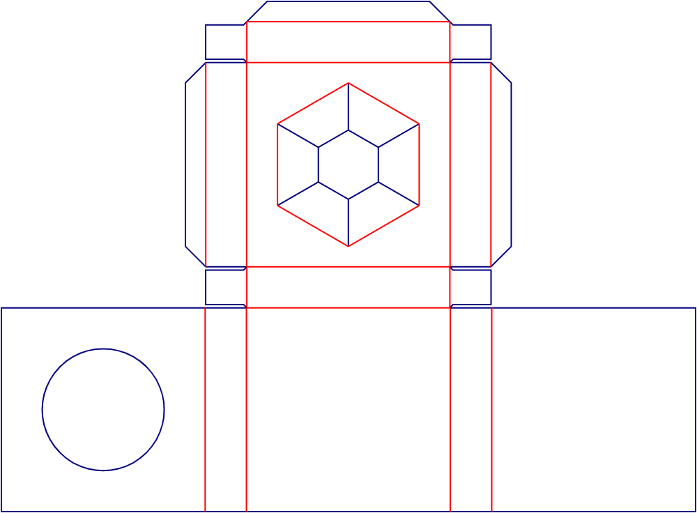 Flat dieline template for packaging inserts with retaining openings, style E61296.