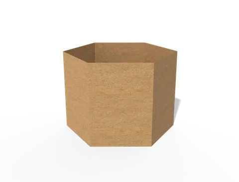 Reference view of hexagonal packaging sleeves, style E61308.