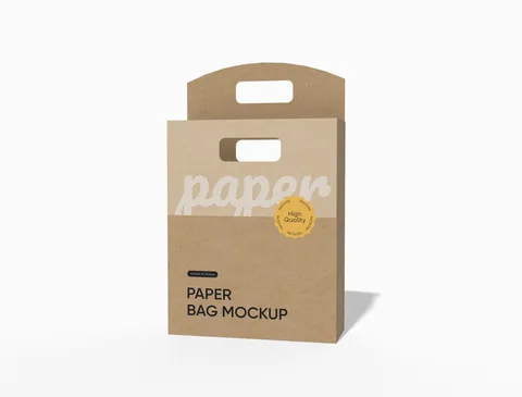 Reference view of paper bags with handles, style E61331.