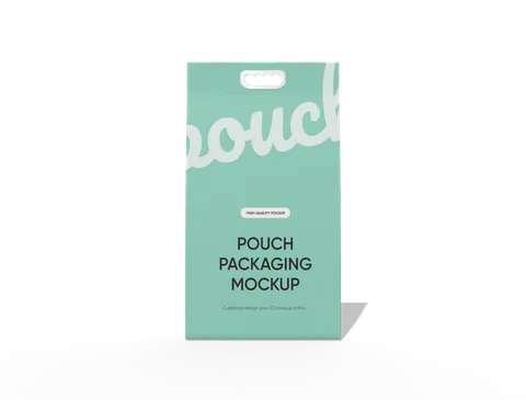 Reference view of stand-up food pouches with handles, style E61341.