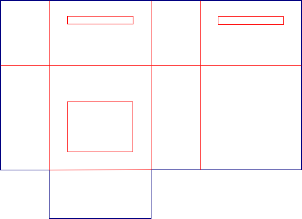 Flat dieline template for rice pouches, style E61381.