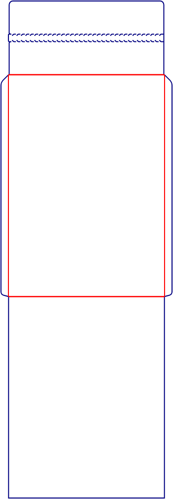 Flat dieline template for envelopes, style E61392.