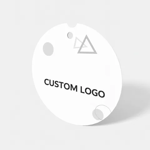 Reference view of round hang tags, style E61539.