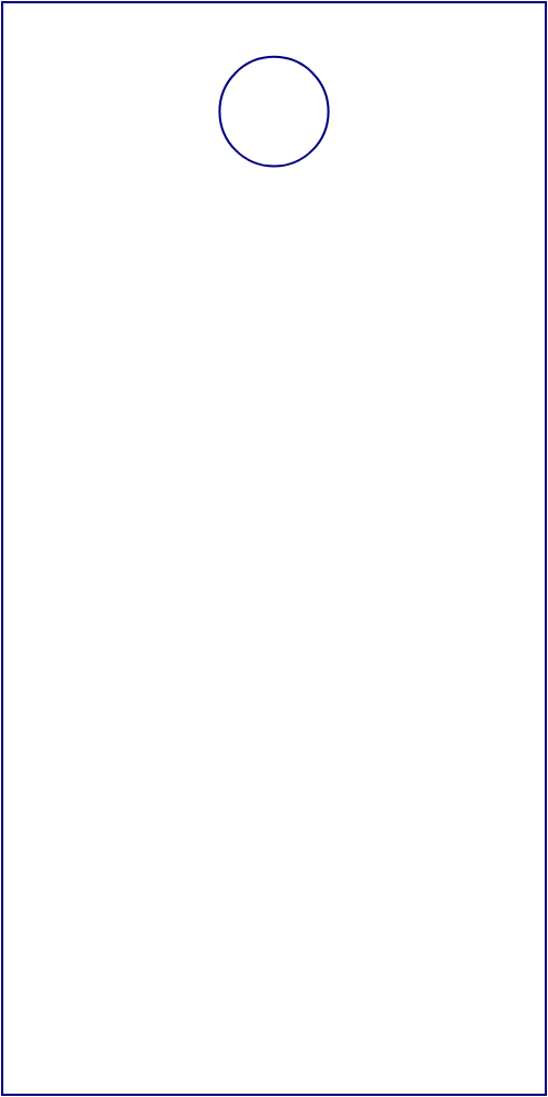 Flat artwork template for rectangular hang tags, style E61544.
