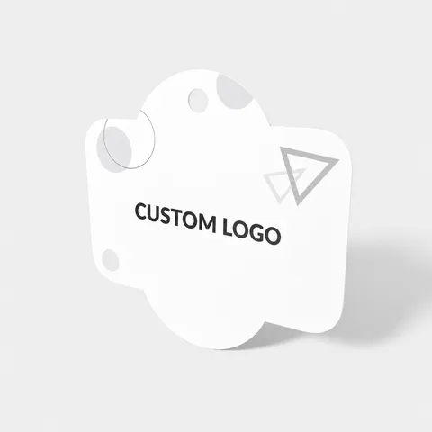 Reference view of shaped hang tags, style E61553.