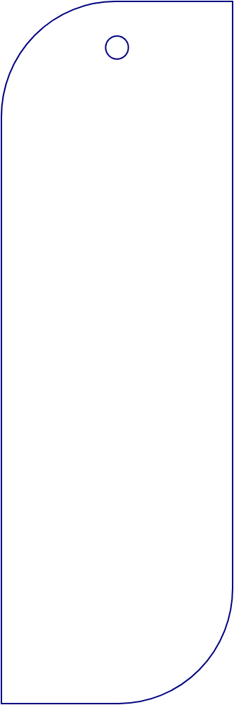 Flat artwork template for shaped bookmarks, style E61561.