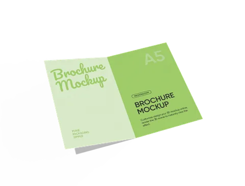 Reference view of A5 printed brochures, style E61614.