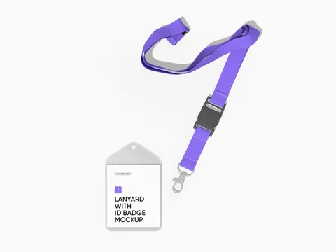 Reference view of printed lanyards with ID cards, style E61754.